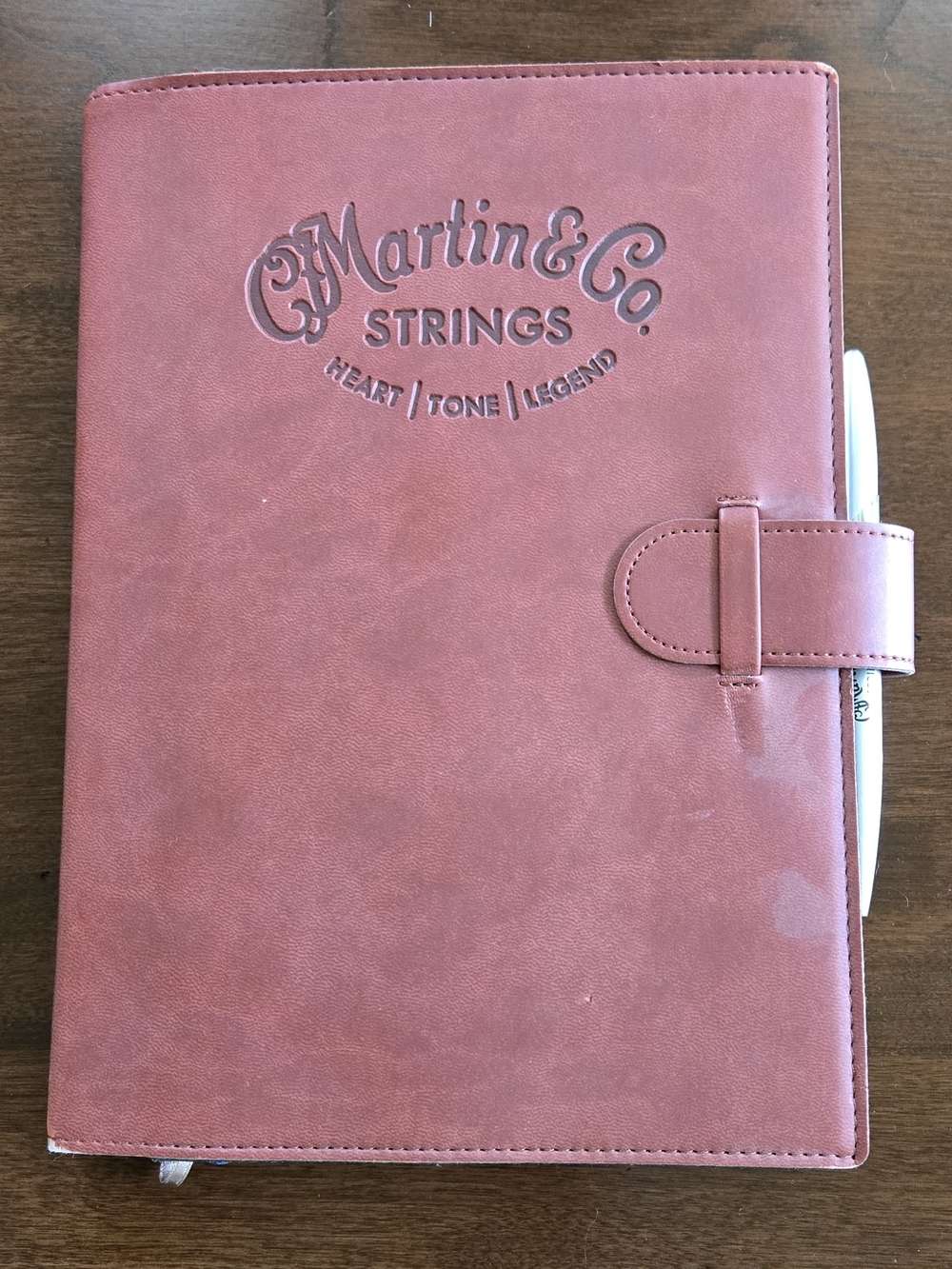 Journal Books 7" x 9.5" Faux Leather Journal With Martin Strings Embossed Logo